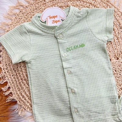 Conj. Camisa Ocean e Bermuda Listrada - Verde